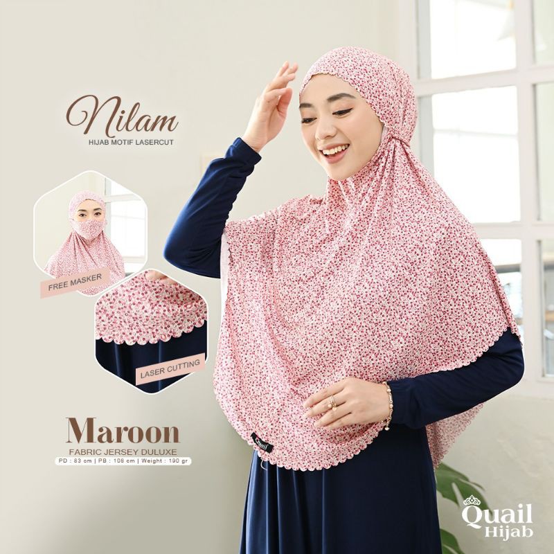 Jilbab Instan Motif Quail Model Nilam