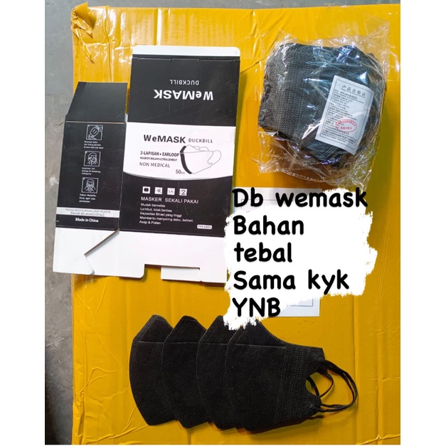 MASKER DUCKBILL 50 PCS NO BOX 1PACK 50 3PLY HITAM PUTIH KEMENKES RI / MASKER MURAH DUCKBILL / GROSIR MASKER MURAH JOGJA