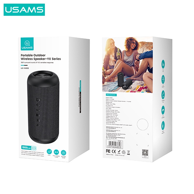 USAMS YX008 Speaker Bluetooth Portable Outdoor IPX6