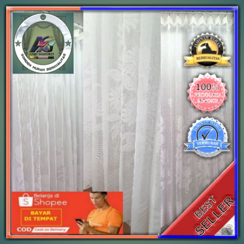 Vitrase Brukat Daleman Gorden Jendela Kamar Prisket
