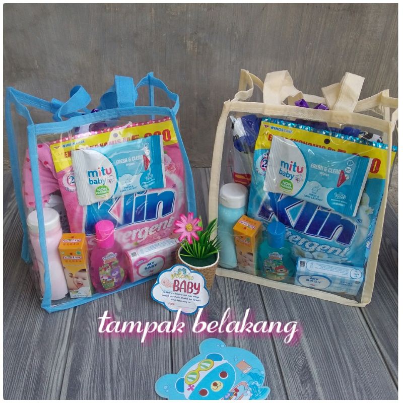 kado sambang bayi/kado lahiran/paket lengkap sambang bayi murah/gift set baby newborn/hadiah bayi kemas tas mika cantik