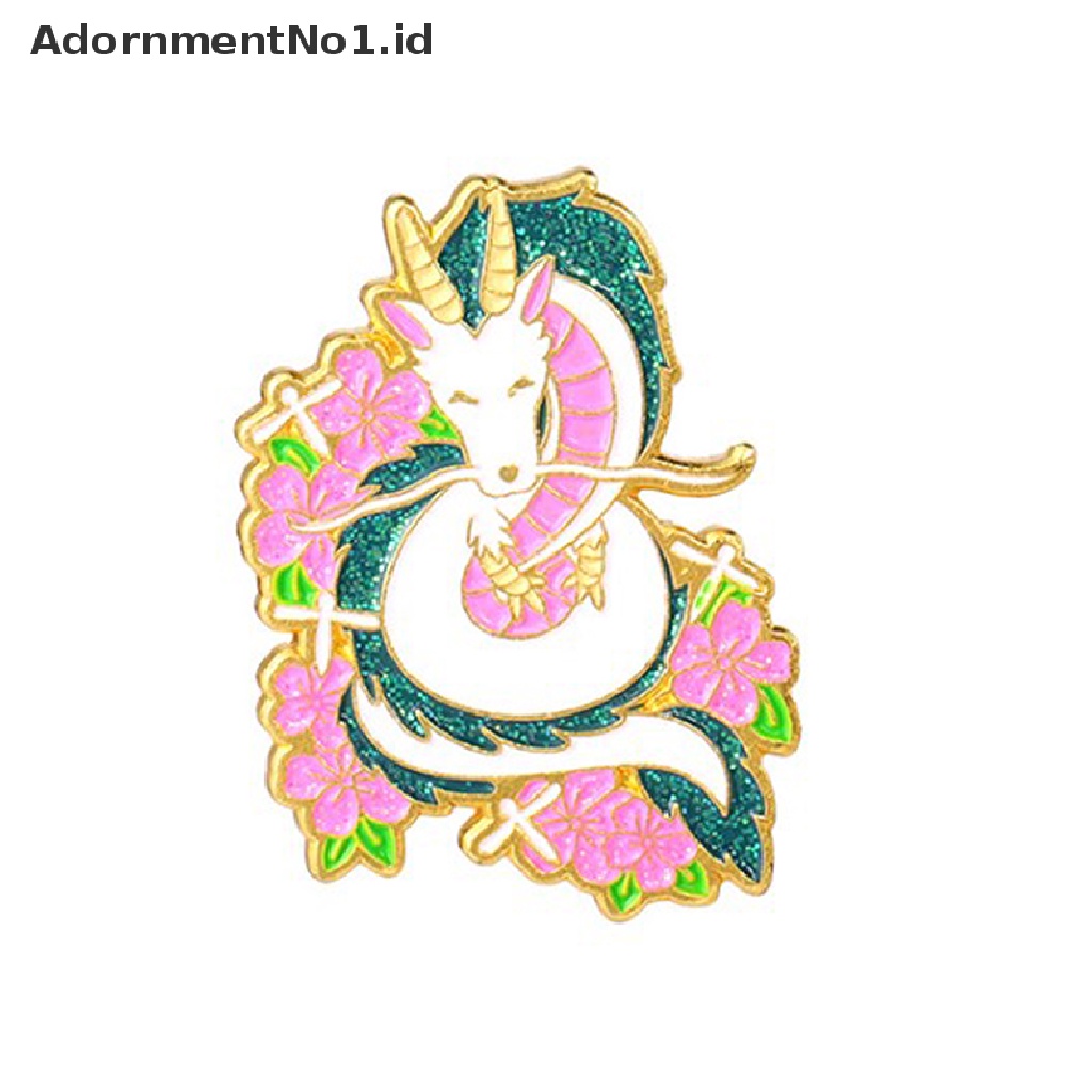 (AdornmentNo1) Bros / Pin Fashion Gaya Jepang Motif Naga Putih Bahan Metal Untuk Aksesoris Wanita (ID)