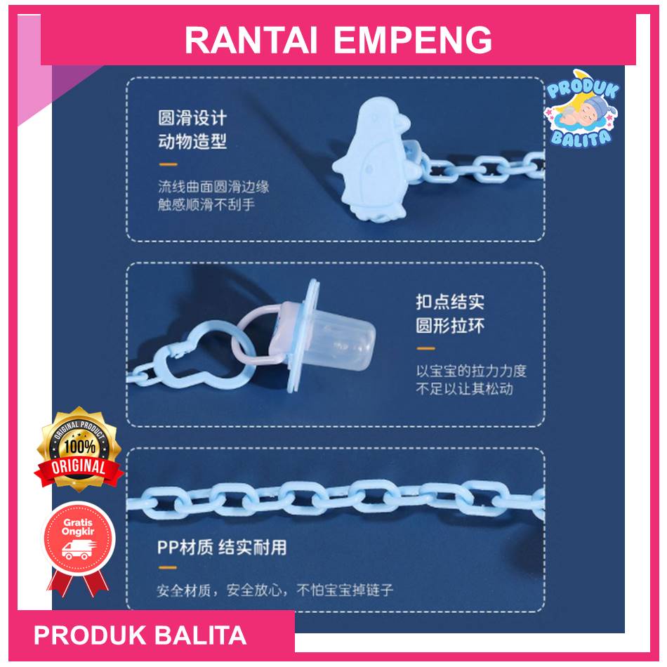 Gantungan Empeng Bayi Tali Rantai Dot Empeng Bayi Lucu