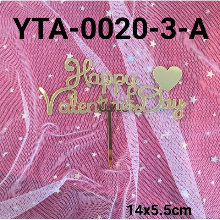 

GR-YTA-0020 CAKE TOPPER AKRILIK HIASAN KUE HAPPY VALENTINES DAY TERBARU