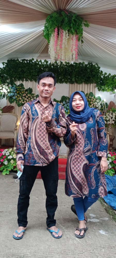 Atasan Wanita Tunik Batik Halus Size M L Xl Lengan Serut Panjang
