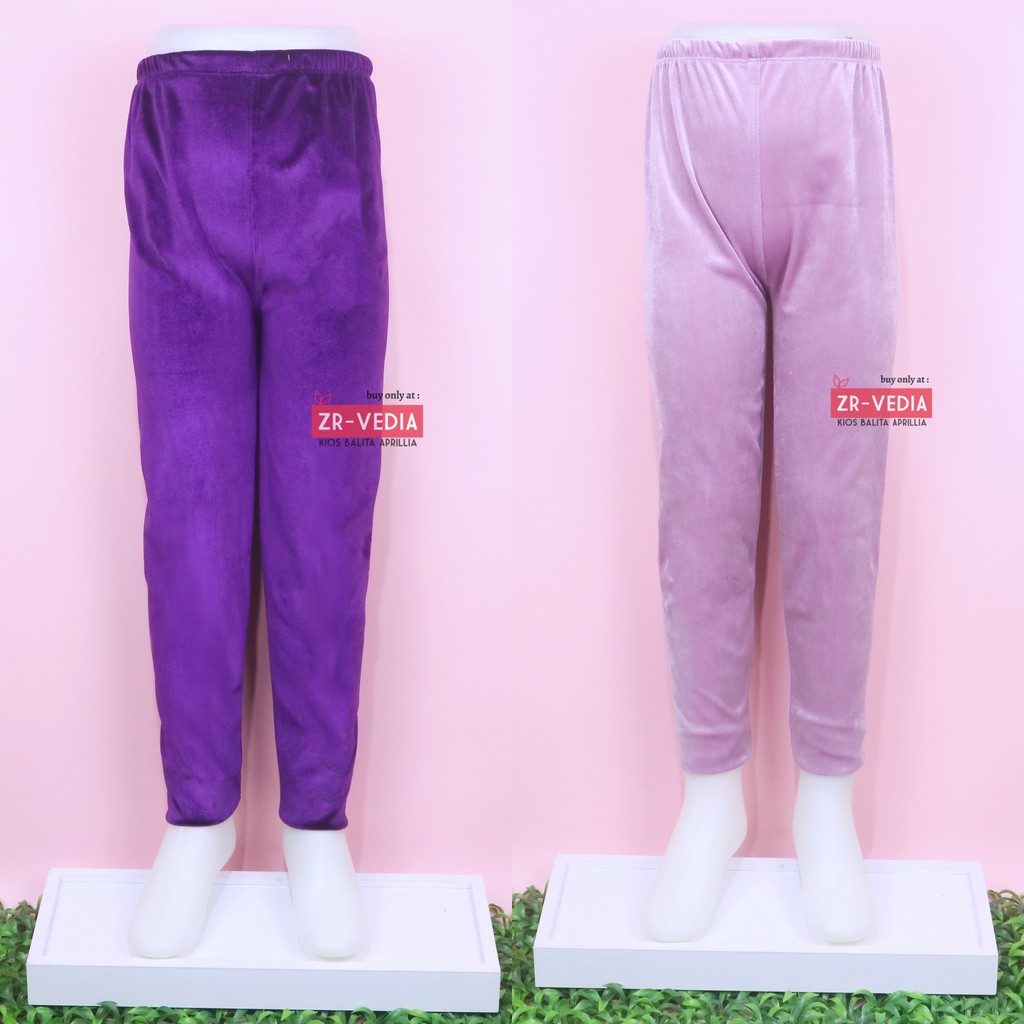 Legging Cleo 10-12 Tahun / Celana Leging Pants Anak Cewek Polos Perempuan Bludru Panjang Import