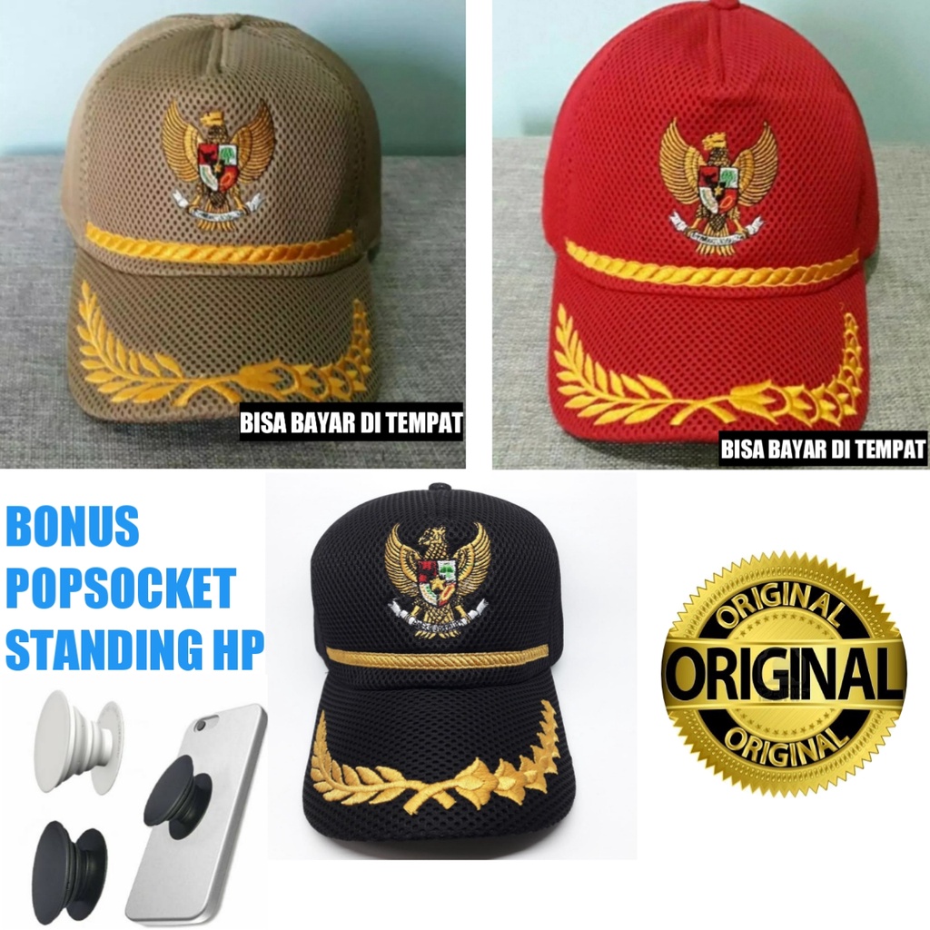 PROMO TOPI PNS PEGAWAI PEJABAT JARING PADI KAPAS GARUDA DOUBLE MESS ORIGINAL ASLI ORI - BAHAN TEBAL 