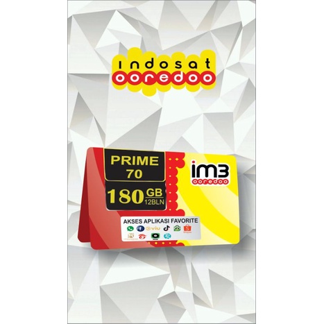 PASCABAYAR INDOSAT OOREDOO , PRIME 70, 180GB + 60000 Mnt + 120 Mnt 12 Bln