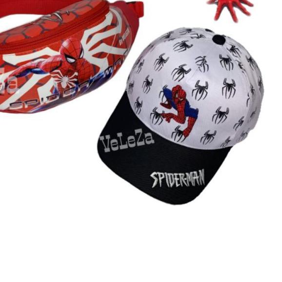 ✤ Waistbag anak karakter spiderman 2in1 - waistbag + topi ™