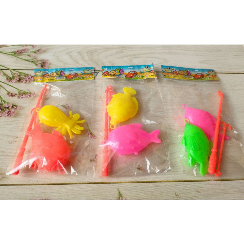 Mainan Anak Memancing Ikan 1 Plastik Isi 2 Ikan