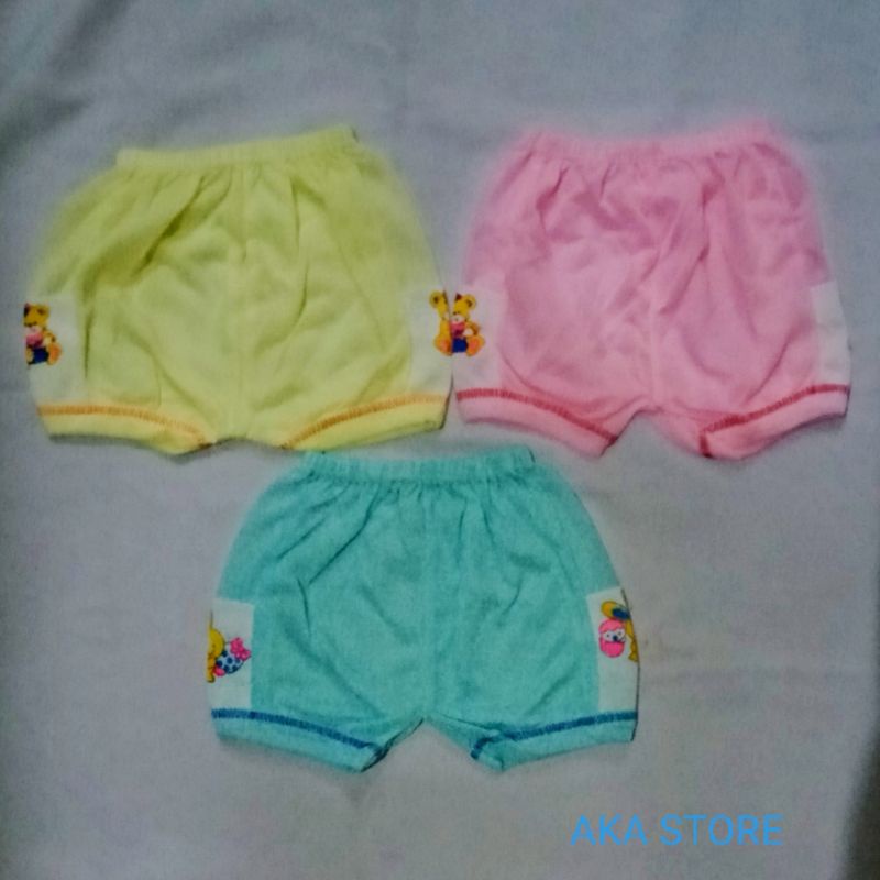 3 pcs celana pendek kantong/polkadot bayi murah