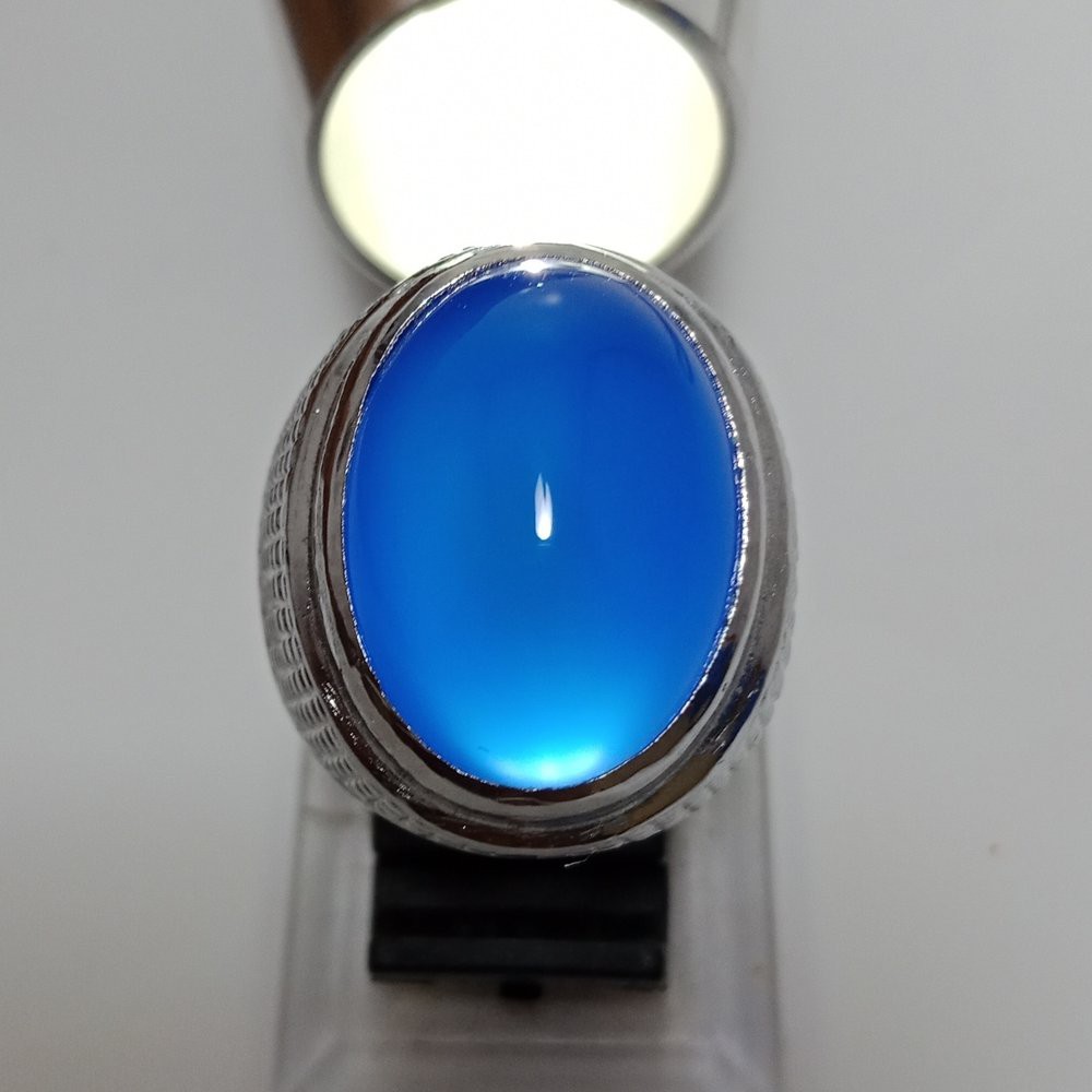 CINCIN BATU BLUE MIZONE CHALCEDONY RING TANAM