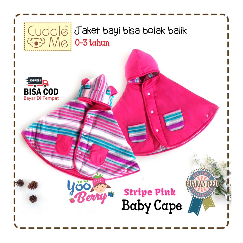 Cuddle Me Baby Cape Jaket Bayi Anak CuddleMe 0-3 Tahun Bolak Balik Baju Hoodie Grosir (1)-Motif Q