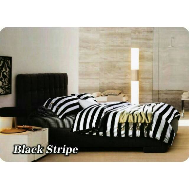 Seprai BLACK STRIPE / motif zebra / garis hitam putih
