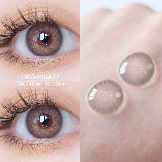 Eyeshare Softlens Omg Abu-Abu Coklat Ungu 1 Pasang 14.0mm Lensa Kontak