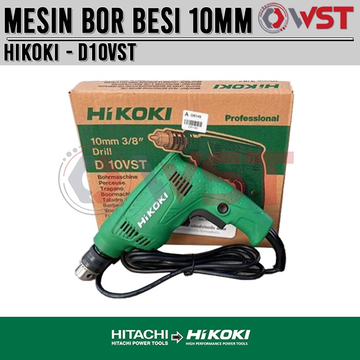 Mesin Bor Besi 10mm Hitachi Hikoki D10VST / Mesin Bor Bolak Balik