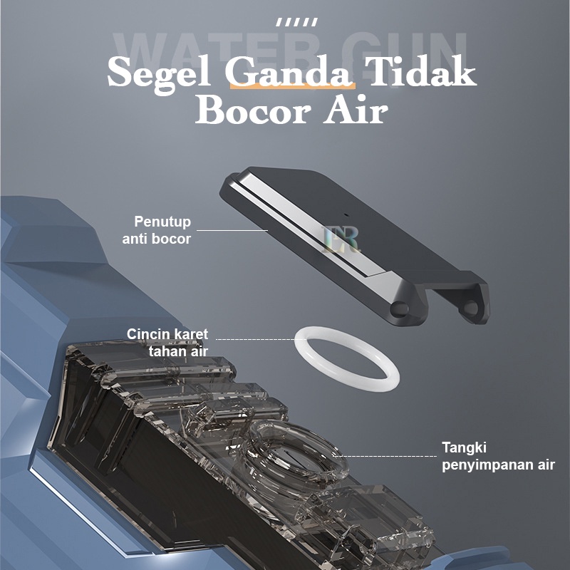 LNR Shop Mainan Pistol Air 600ml Elektrik Otomatis Jarak Jauh 9 Meter untuk Anak - Anak Water Gun Anak Outdoor Pantai Kolam Renang Mainan Kapasitas Besar Tekanan Tinggi Besar