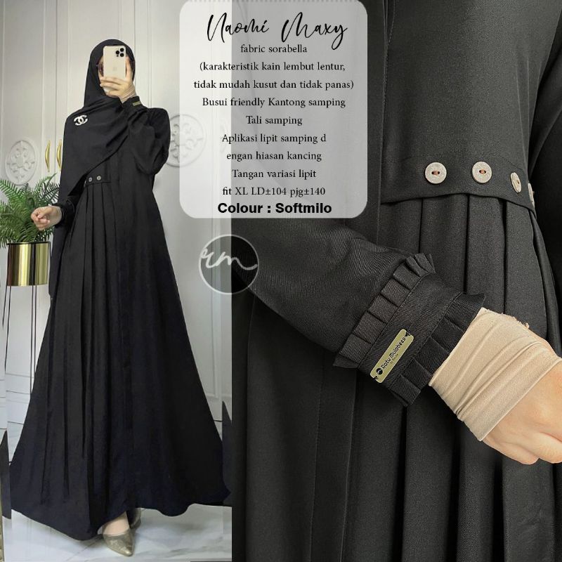 RESTOK GAMIS MUSLIMAH BEST SELLER NAOMI DRESS MAXY ORI BY RATU MULABEES