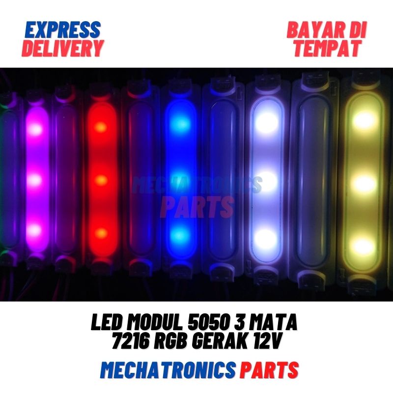 LED Modul 5050 3 Mata 7216 RGB gerak 12V