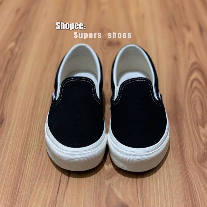 SEPATU VANS SLIPON OG BLACK WHITE - VANS SLIPON OG HITAM PUTIH PRIA WANITA | #BRANDSALE !! SOBWOG-5