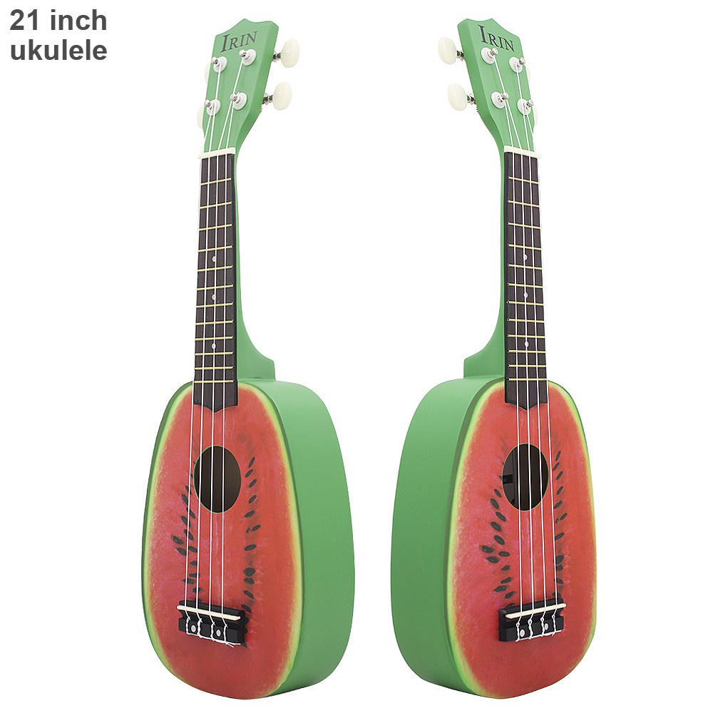 Instrumen Musik Gitar Hawaii Ukulele Soprano 12 Fret Bentuk Nanas Semangka Ukuran 21 Inci