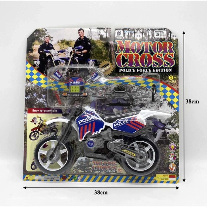 Sepeda Motor Polisi Trail Patroli Motor Cross Plastik Mainan Anak