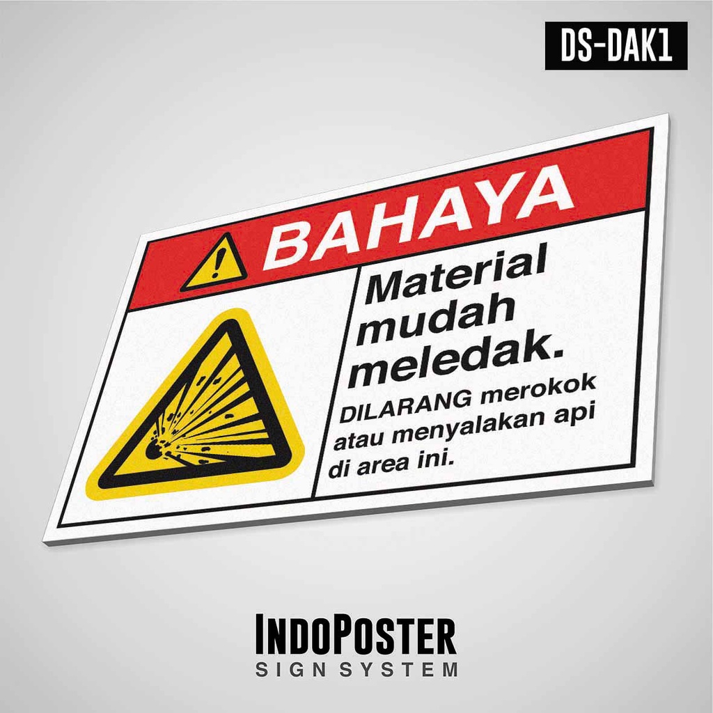 

Safety Sign Rambu K3 PVC ANSI Bahaya Material Mudah Meledak