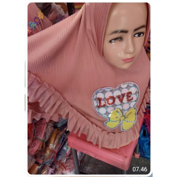 kerudung plisket anak