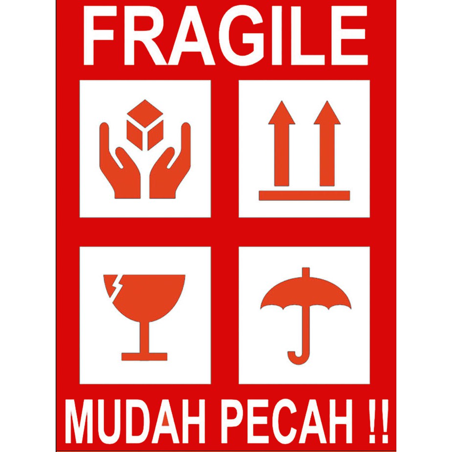 

stiker faragile murah 5x6 cm isi 100 pis