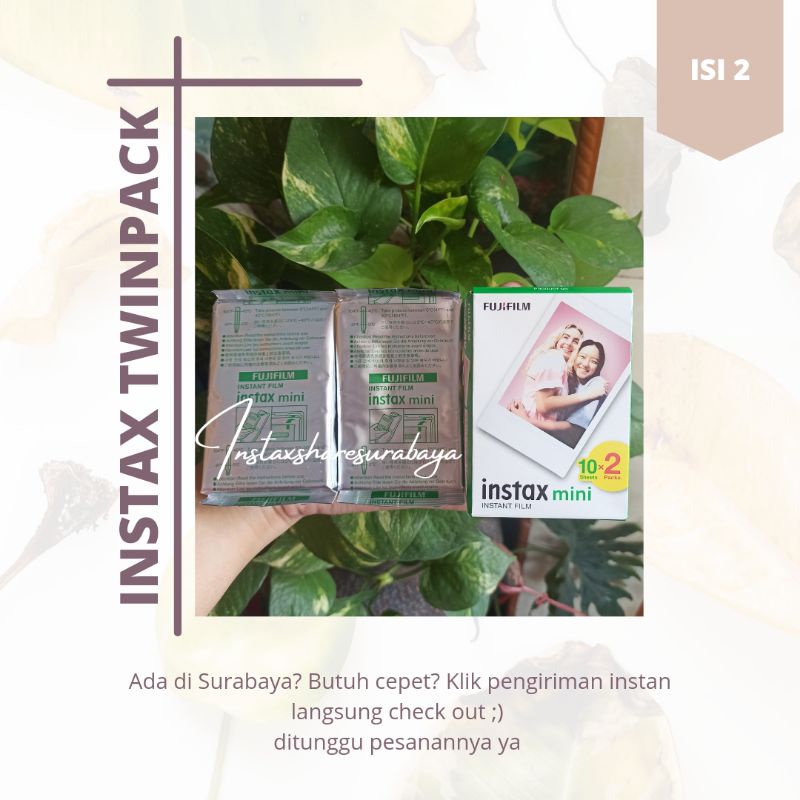 Instax twinpack refill putih polaroid fujifilm isi 20 sby bisa grab express