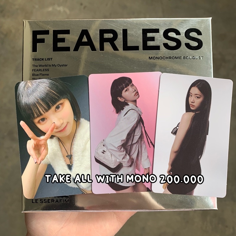 monochrome bouquet pc chaewon garam + benefit kpopmerch r2 chaewon shopee le sserafim