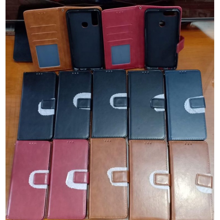 Leather Flip Cover Infinix Hot 10S/Infinix Note 10/Infinix Note 10 Pro Wallet Case Kulit - Dompet