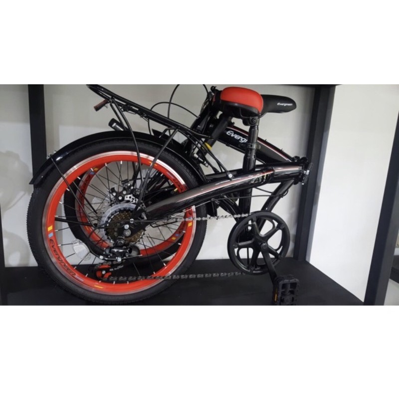 Khusus Gojek/Grab Instant Sepeda Lipat Evergreen 20 Double Discbrake Cakram Import Taiwan bisa COD gudang foldingbike-6