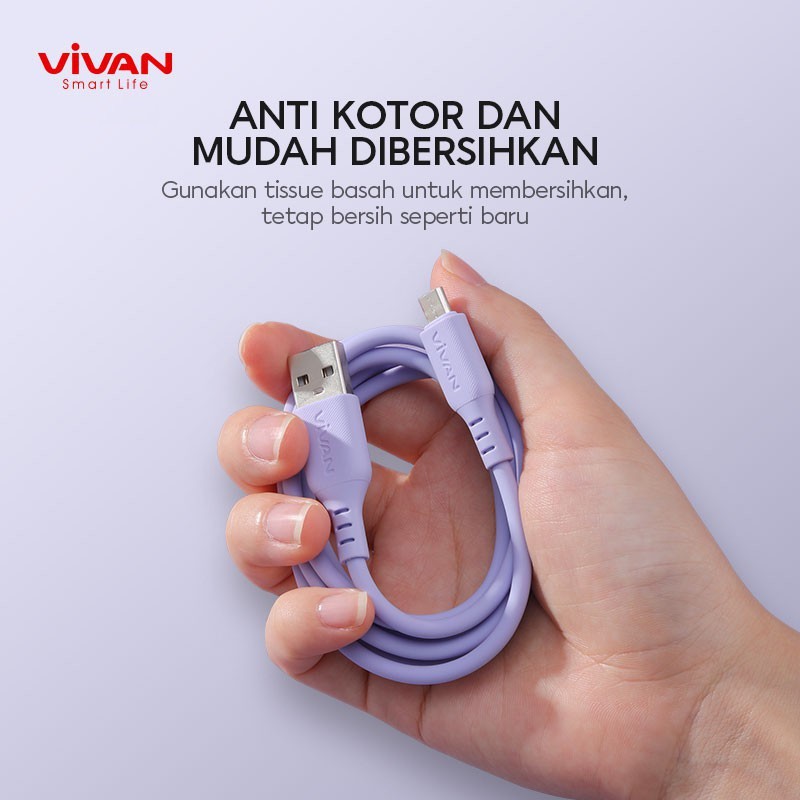 VIVAN VSM100 Kabel Data Micro USB For Android 2.4A Quick Charge 1M - Garansi Resmi 1 Tahun