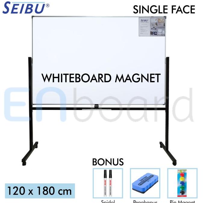 

(COD) Papan Tulis Whiteboard Standing Magnet Single Face Seibu 120 x 180 cm BERKUALITAS Kode 39