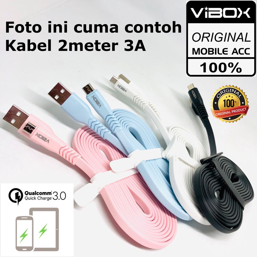 KABEL DATA VIBOX VB200 MICRO 2.4A 2 METER ORIGINAL VIBOX KABEL DATA IP CAMERA CCTV KABEL CASAN HP PANJANG 2METER