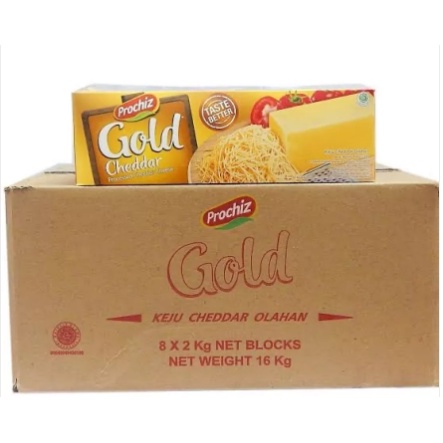 

Keju prochiz gold 8 x 2kg dus / Keju batangan prochiz gold 2kg