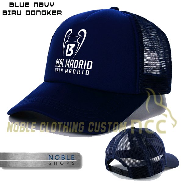TOPI JARING TRUCKER HAT REAL MADRID FC A PORLA 13 V4 LOGO SIMBOL IKON AA0001  NCC001