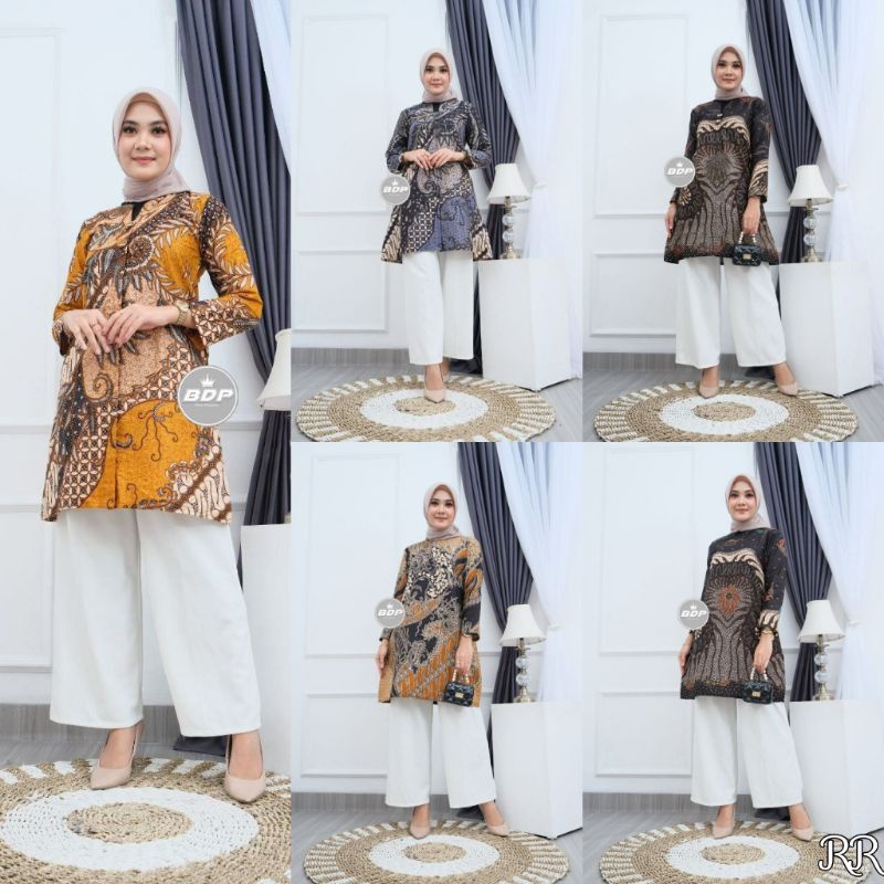 BAJU BATIK WANITA MODERN MONALISA GENES M,L,XL XXL Jumbo asli PEKALONGAN