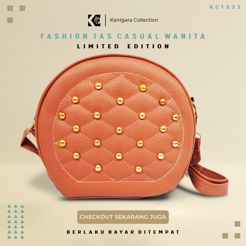 Tas Selempang Sling Bag Hp Sekolah Bulat Bundar Kecil Lucu Mini Wanita Cewek Remaja Kekinian KCTS33