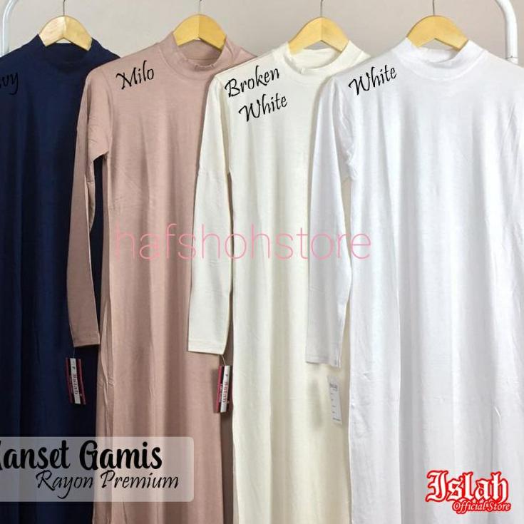 Manset Gamis Polos Kaos Lengan Panjang / Dalaman Gamis Kaos Rayon Premium / Baju Gamis Wanita Muslim