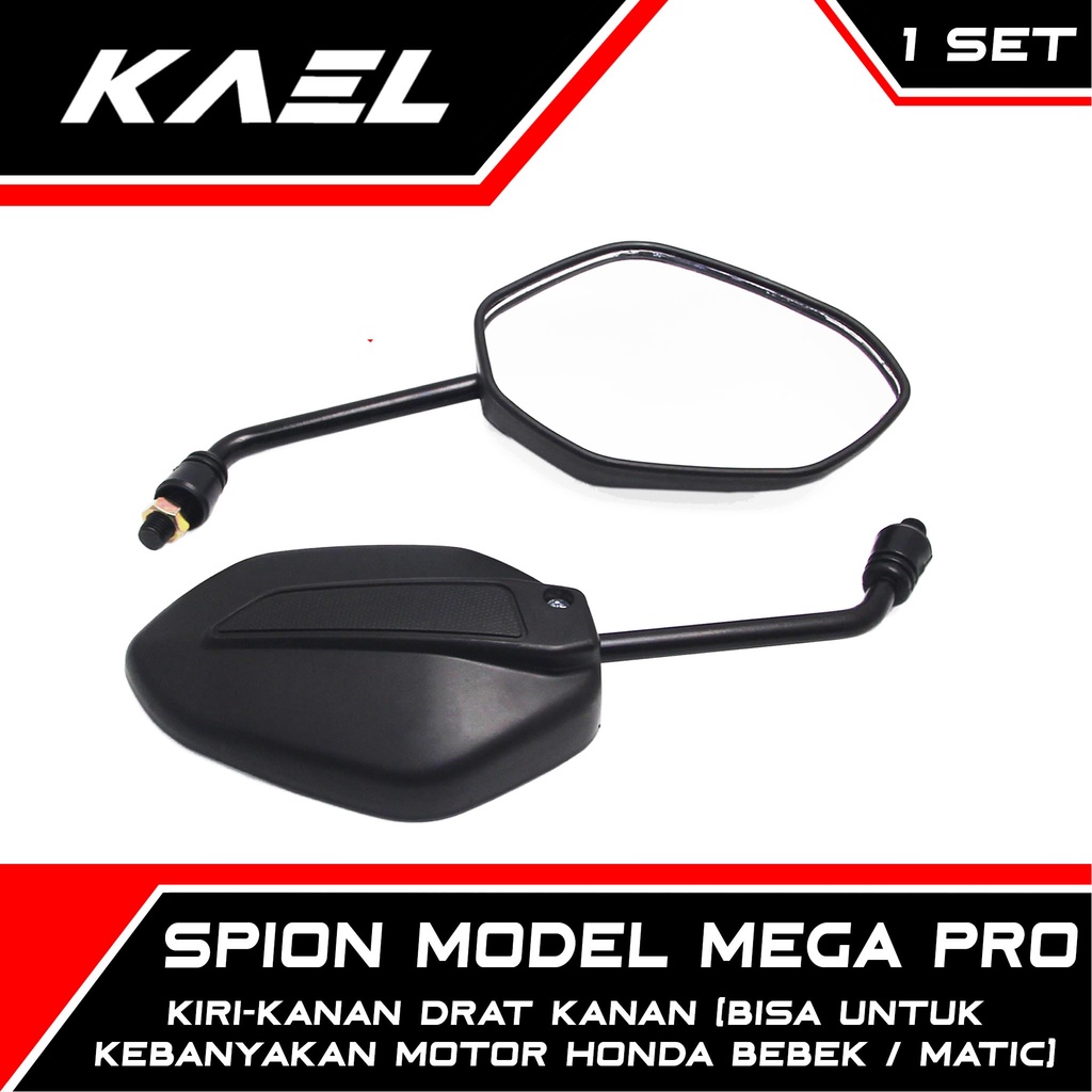 Spion Standar Honda Mega Pro Honda Beat FI-F1-Pop-eSP-Street-Carbu/Vario 110-125 Old/Blade/Revo-Absolute/Supra X 125/Grand/Karisma/CB 150R-CB150R/Verza-Verzha/Tiger-New/MegaPro Mono Shock