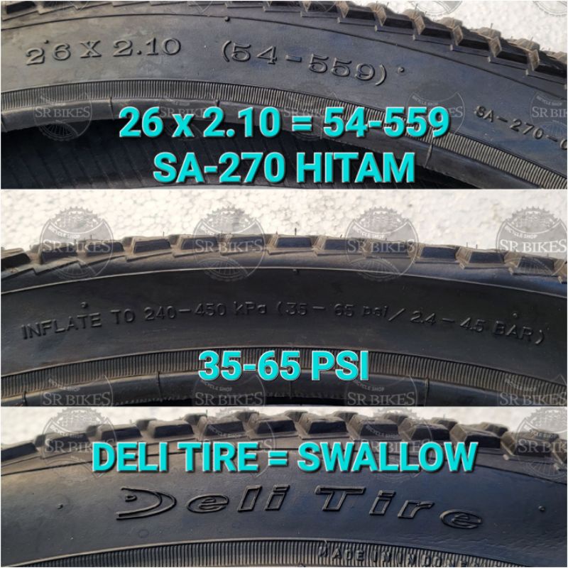 Ban Luar 26 x 2.10 Sepeda MTB Gunung. SWALLOW DELI TIRE