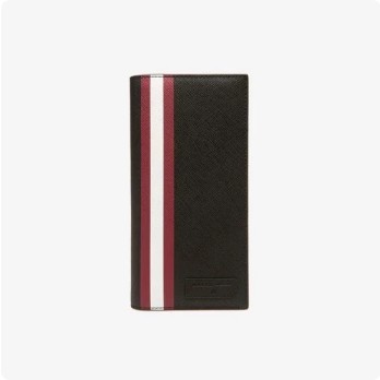 Bally Baliro Long Wallet - Black Red 100% Authentic - IM71