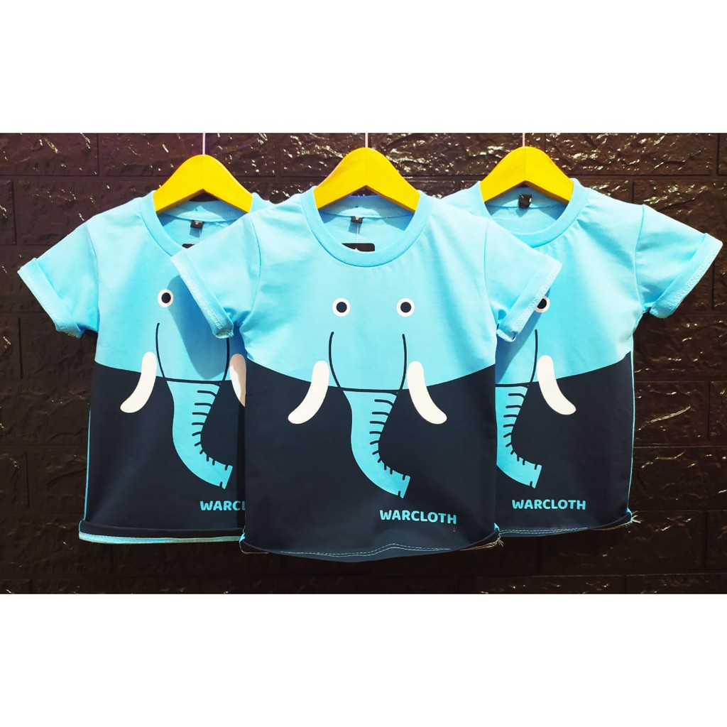 Kaos Bayi Distro Gajah Biru Baby Realpict / Kaos Anak / Kaos Bayi / Baju Bayi