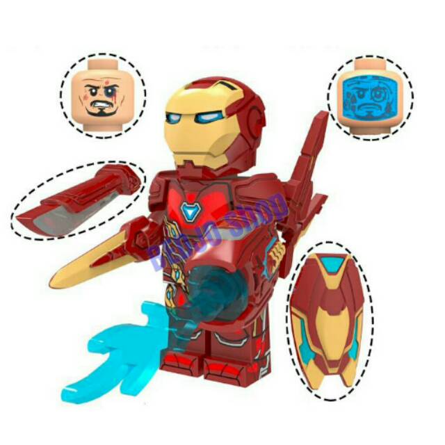 Lego Mini Figure Iron Man Tony Stark Marvel Avengers Infinity War Armor