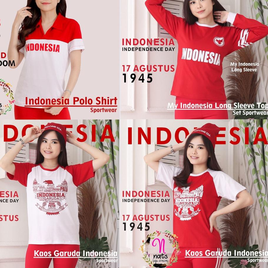 ➦ Kaos Indonesia Kaos merah putih baju senam kaos zumba baju olahraga wanita bandung ☂
