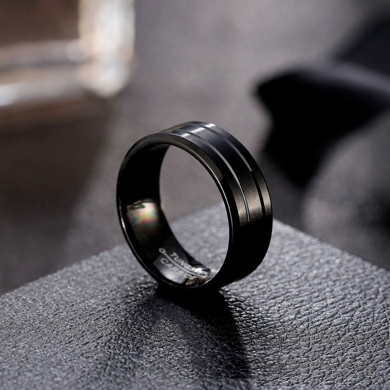 Cincin Bahan Stainless Steel Ukuran 8mm Untuk Pria Dan Wanita