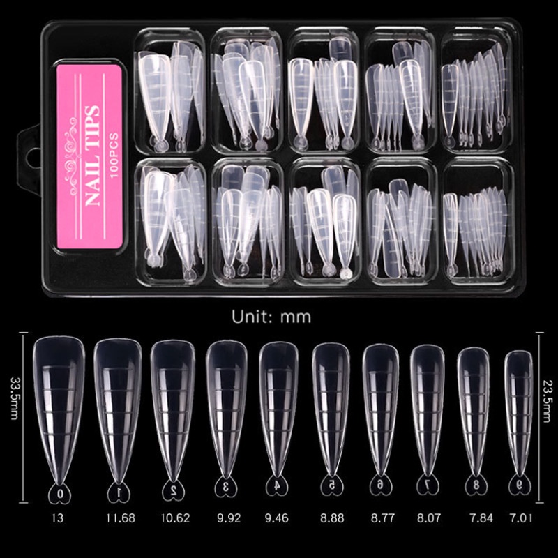 [  1Box Full Cover Sculpted Nail Tips  Artificial False Nails Kit DIY Manicure Nail Art Accessories ]