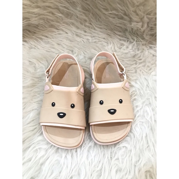 Mini Melissa Beach Slide Sandal Bear Brown